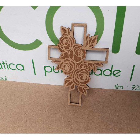 Pendente Cruz Cristo C/ Rosa