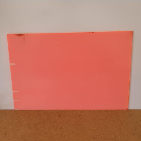 Placa Acrílico Laranja Fluorescente 30x20cm 3mm