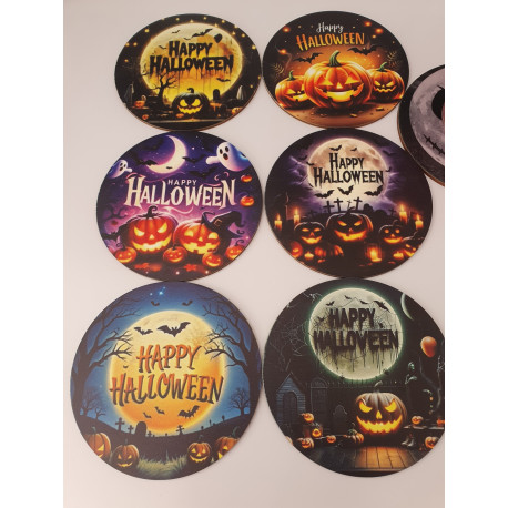 6 X Bases para copos Halloween